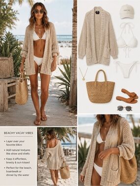 Volcom Knitstix Oversized Chunky Cardigan M/L